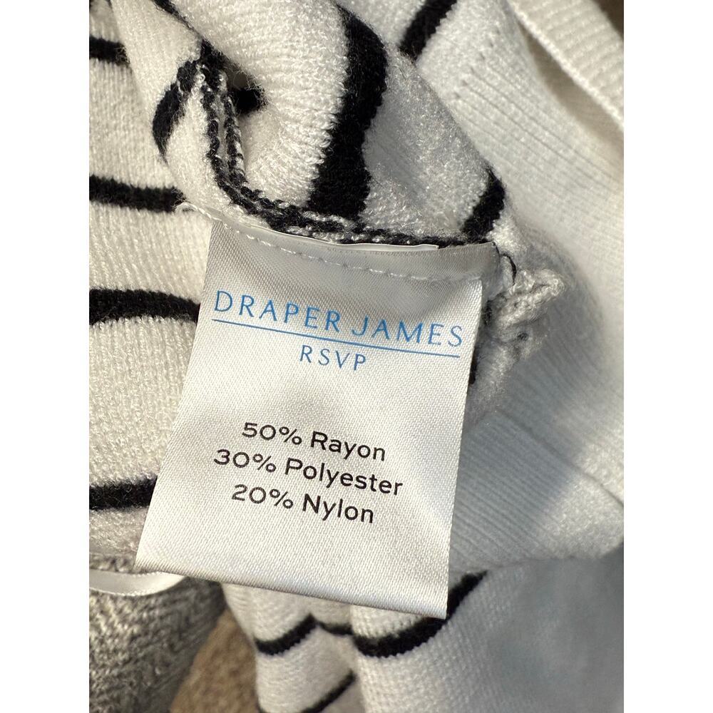 Draper James RSVP Button Front White Black Striped Preppy Coastal Cardigan 3X - Picture 11 of 12